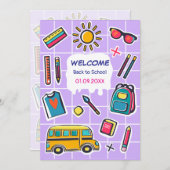 Save The Date Joyeux Premier Jour D'Accueil À L'École (Devant / Derrière)