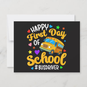 Save The Date Joyeux premier jour de la rentrée conducteur de bu