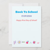 Save The Date Joyeux premier jour d'école! Message de l'enseigna (Dos)