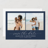 Save The Date Joyful Beach Minimalist Photo Collage (Devant / Derrière)