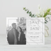 Save The Date Joyful Grayscale Modern Photo (Debout devant)