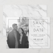 Save The Date Joyful Grayscale Modern Photo (Devant / Derrière)
