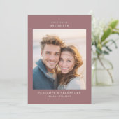 Save The Date Joyful Maroon Modern Photo (Debout devant)