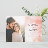 Save The Date Joyful Peach Watercolor Photo (Debout devant)