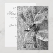 Save The Date Jubilé des 25 ans de mariage 2020 Chic Argent (Devant / Derrière)