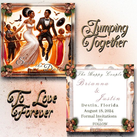 Save The Date Jumping Ensemble Pour Aimer Pour Toujours Mariage