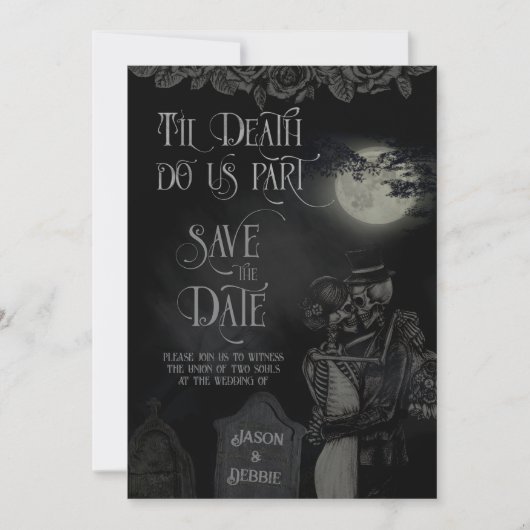 Save The Date Jusqu'à ce que la mort nous sépare Mariage gothiqu (Devant)