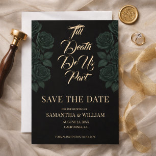Save The Date Jusqu'à ce que la mort nous sépare Roses Vertes Ma