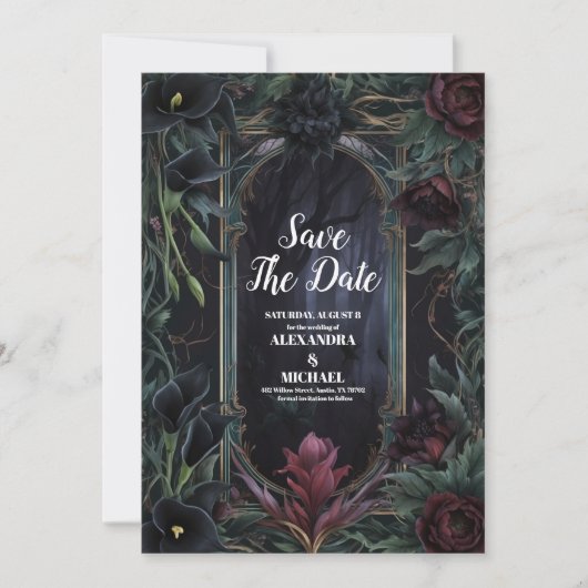 Save The Date Jusqu'à la mort nous séparons le Mariage gothique  (Devant)