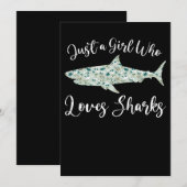 Save The Date Just Girl Who Loves Sharks (Devant / Derrière)