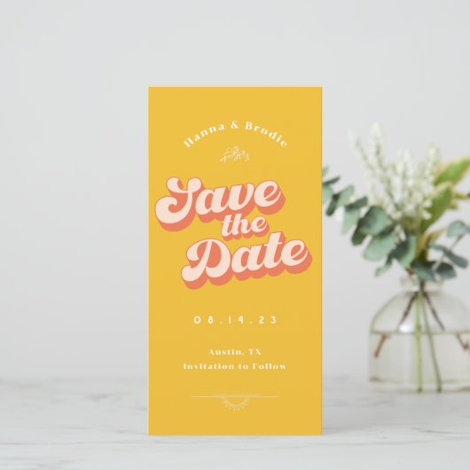Save The Date Juste Peachy non photo mariage Enregistrer la date (Debout devant)