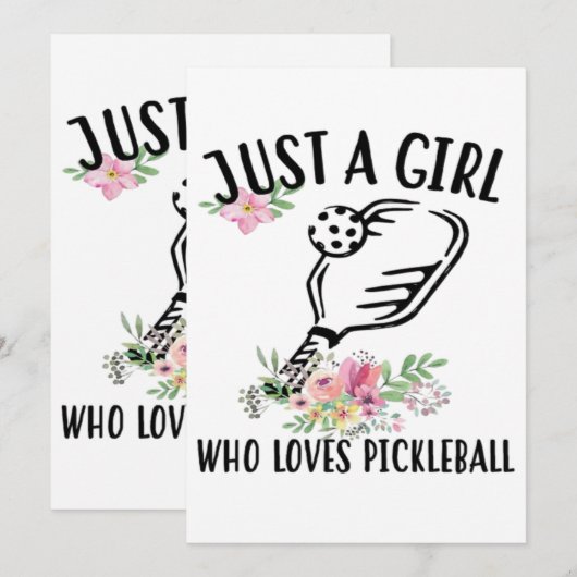 Save The Date Juste une fille qui adore Pickleball (Devant / Derrière)