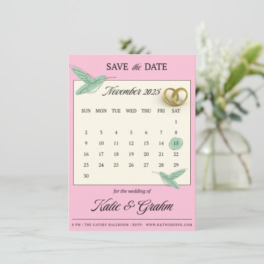 Save the date kaart (Staand voorkant)