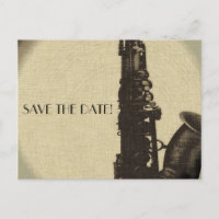 SAVE THE DATE kaart jazz leeftijd bruiloft uitnodi
