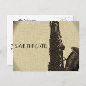 SAVE THE DATE kaart jazz leeftijd bruiloft uitnodi (Voorkant / Achterkant)