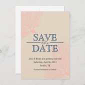 Save the Date kaart [koraal] (Voorkant / Achterkant)