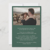 Save The Date Kaitlin Hunter Vert Gras Monogramme Élégant Mariag (Dos)