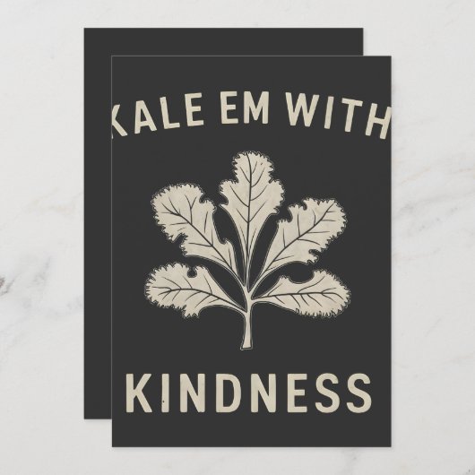 Save The Date Kale Em Avec Kindness Funny Pun Légume Vegan (Devant / Derrière)