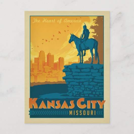 Save the date | Kansas City, Verenigde Staten Aankondigingskaart (Voorkant)