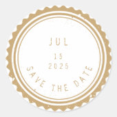 Save the date | Kantelstempel Ronde Sticker (Voorkant)
