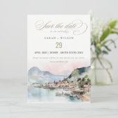 Save The Date Kauai Hawaii Watercolor Landscape Wedding (Debout devant)
