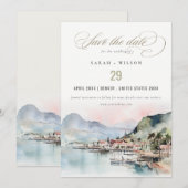 Save The Date Kauai Hawaii Watercolor Landscape Wedding (Devant / Derrière)