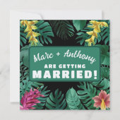 Save The Date Kelly Green Tropical Jungle Destination Mariage (Devant)