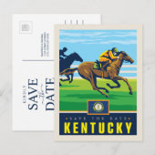 Save the date | Kentucky Uitnodiging Briefkaart (Voorkant / Achterkant)