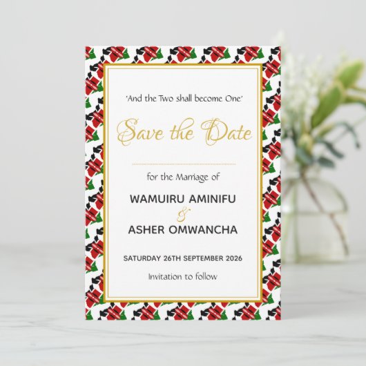 Save The Date KENYA Mariage Cérémonie Coutume Chrétienne (Debout devant)