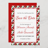 Save The Date KENYA Mariage Christian Custom Celebration RED (Devant / Derrière)