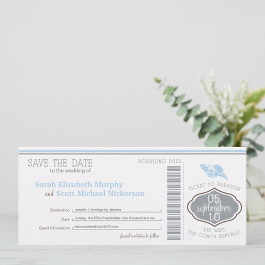 Save The Date Key West Enregistrer la date de l'embarquement Pas (Debout devant)