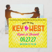 Save The Date KEY WEST Enregistrer la date Linen (Devant / Derrière)