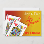 Save The Date King & Queen of Hearts Las Vegas jaune Mariage (Devant)