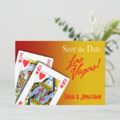 Save The Date King & Queen of Hearts Las Vegas jaune Mariage (Debout devant)
