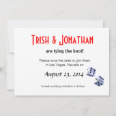 Save The Date King & Queen of Hearts Las Vegas jaune Mariage (Dos)