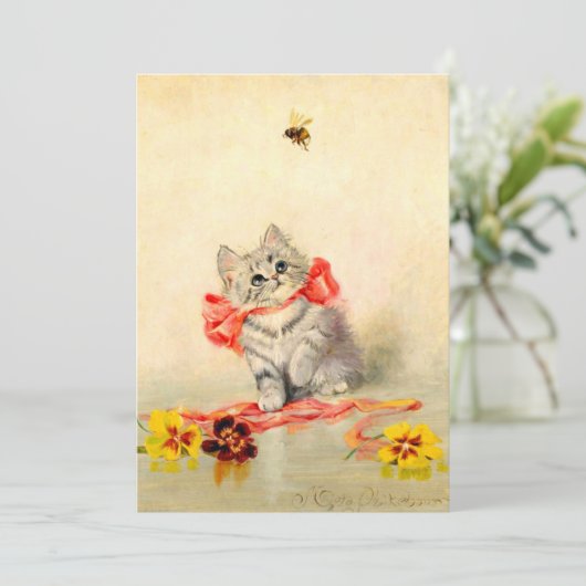 Save The Date Kitten avec ruban rouge (Debout devant)