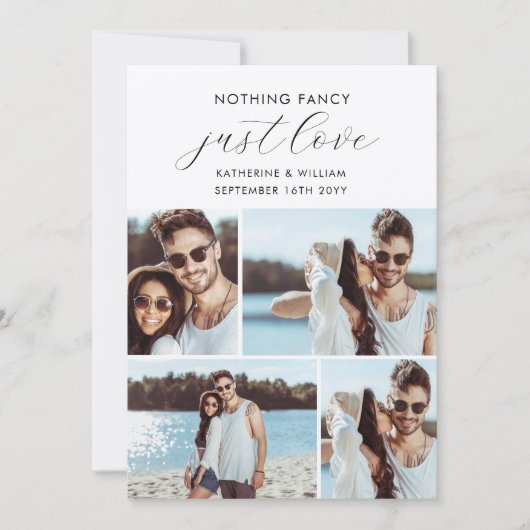 Save The Date Kraft 4 Photo Collage Rien De Fancy Just Love (Devant)