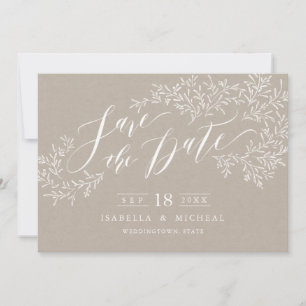 Save The Date Kraft calligraphie florale rustique enregistrer la