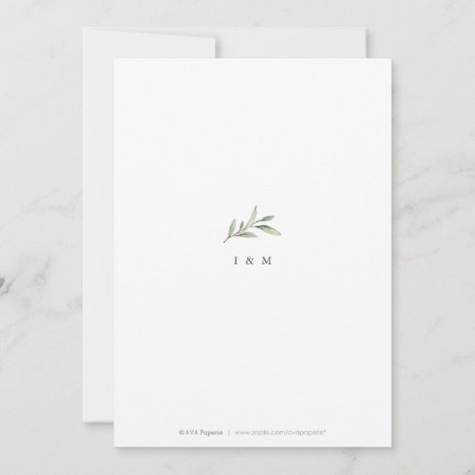 Save The Date Kraft Simple calligraphie rustique mariage de verd (Dos)