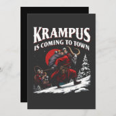 Save The Date Krampus arrive à Town Krampus Noël (Devant / Derrière)