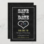 Save the Date Krijtbord of Schoolbord Uitnodiging (Voorkant / Achterkant)