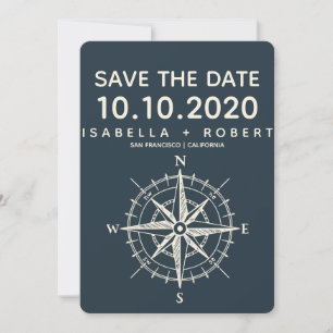 Save The Date La boussole bleue   Mariage Enregistrer la date