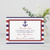 Save The Date La collection de mariage Red & Navy Nautical Ancho (Debout devant)