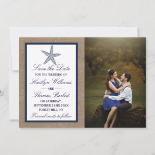 Save The Date La collection de mariages de la marine Starfish Bu