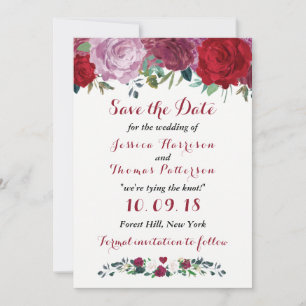Save The Date La collection de Mariages floraux romantiques