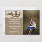 Save The Date La collection Rustic Horseshoe Mariage Photo (Devant)