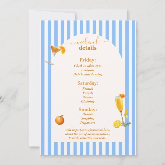 Save The Date La Dolce Vita Bachelorette Week-end (Dos)