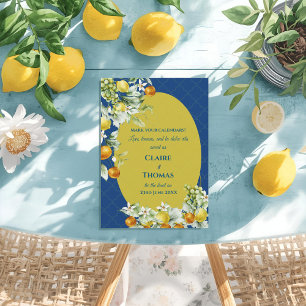 Save The Date La Dolce Vita Lemon Blue Méditerranéen Mariage