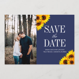 Save The Date La Marine et les Tournesols Jaunes Sauvez la date