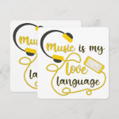 Save The Date La musique est ma langue d'amour phrase romantique (Devant / Derrière)